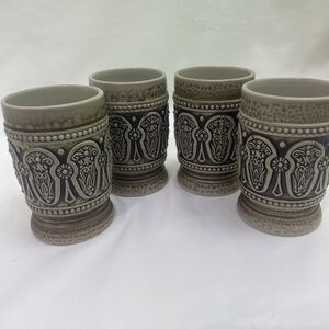 German Glaze Stoneware 4” Tumbler Set